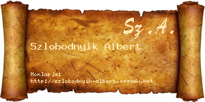 Szlobodnyik Albert névjegykártya