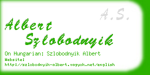 albert szlobodnyik business card